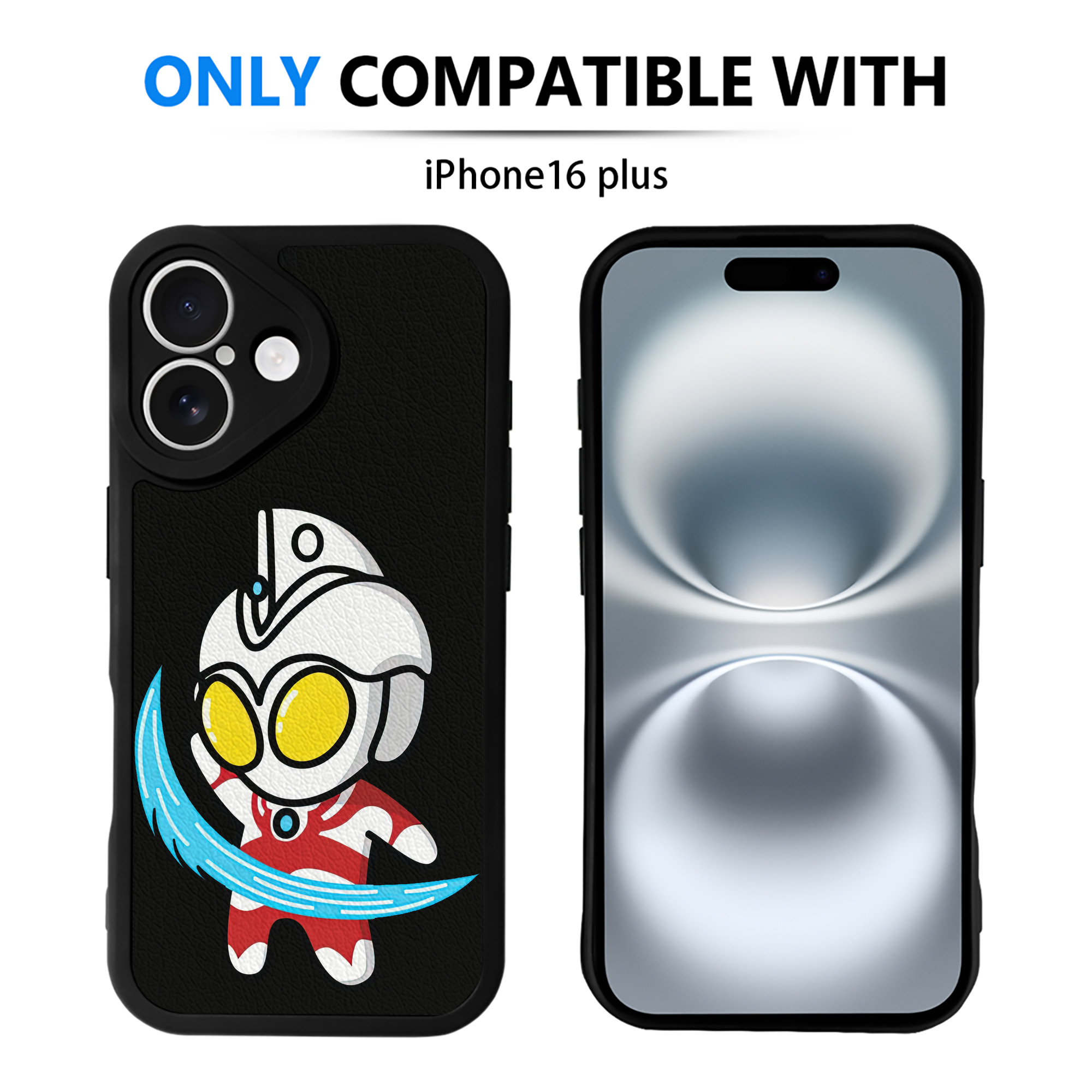 （画像用） ウルトラマン Ultraman 【iPhone 16シリーズ対応】シリコンスマホケース（レザー調） 材質：シリコン